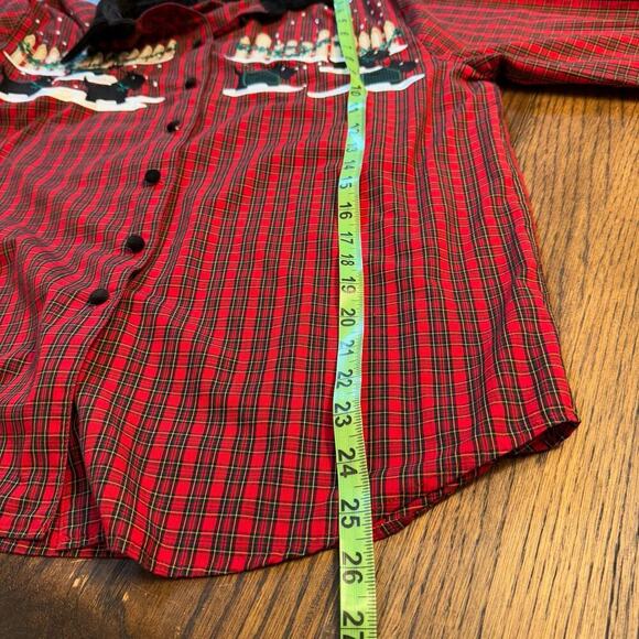 Vintage Karen Scott Sport Scottish Terrier Plaid Christmas Button Down Women M - Picture 8 of 9